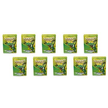 Imagem de 10 Packs Dragon Shield Matte Apple Green Standard Size 100 ct Card Sleeves Display Case