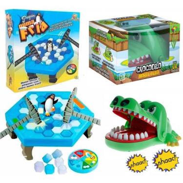 Imagem de Kit Jogo Pinguim Quebra Gelo + Jogo Croc Croc Crocodilo Morde Dedo Jac