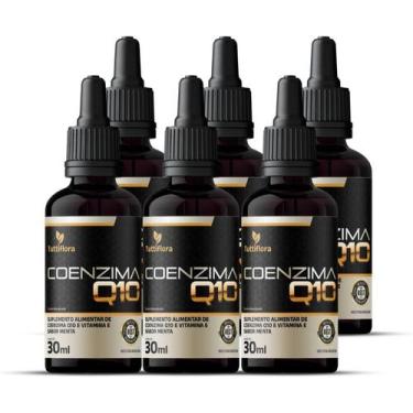 Imagem de 6x Coenzima Q10 100mg Por Porção (Ubiquinona) com Vitamina E Gotas Sab