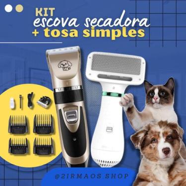 Imagem de Kit de tosquiador e cortador de pelo para pets, tosquiador de cães pro