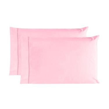 Imagem de Kit 02 Fronhas 70cm x 50cm 100% Algodão Ponto Palito Rosa Bebe - Tuca 