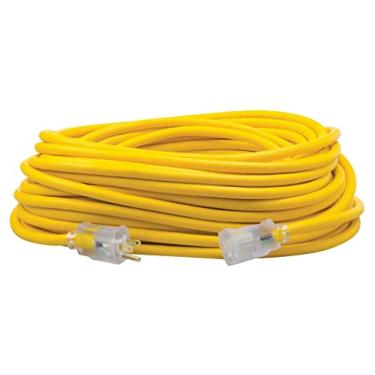 Imagem de Southwire 01689 12/3 feito nos EUA, cabo de extensão isolado para uso externo com extremidade iluminada, 30 metros