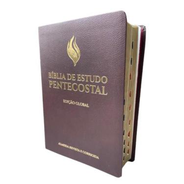 Imagem de Bíblia de Estudo Pentecostal Letra Grande Global ÍNDICE ARC Almeida Re