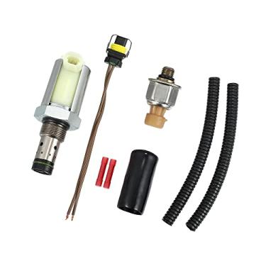 Imagem de ACROPIX Regulador de pressão do injetor de combustível 6.0L e sensor ICP adequado para Ford F250 Super Duty com conectores de crimpagem termorretráteis de chicote Pigtail - Pacote com 2 pretos