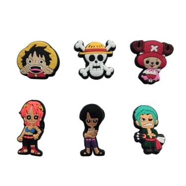 Imagem de Kit 6 pins bottons enfeites para calçados emborrachados - one piece - 