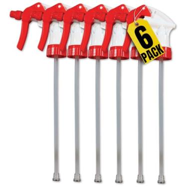 Imagem de 1InTheHome Bocais de pulverizador de gatilho, bocal de substituição de frasco de spray, tubo de 23,5 cm, serve para frascos de 946 ml vermelho/branco, pacote com 6