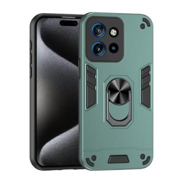 Imagem de Pzwoxukhov Capa compatível com Motorola Edge 50 Neo, compatível com Motorola Edge 50 Neo suporte embutido para carro magnético à prova de choque e antiqueda, capa verde