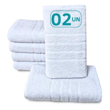 Imagem de 02 Toalha de Banho Gigante Branca Felpuda e Macia 100% Algodão Hotel -