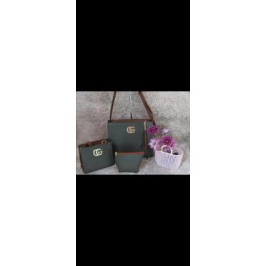 Imagem de Bolsas kit com 03 peças alça transversal - Gleicy Bolsas, Preto, Branc