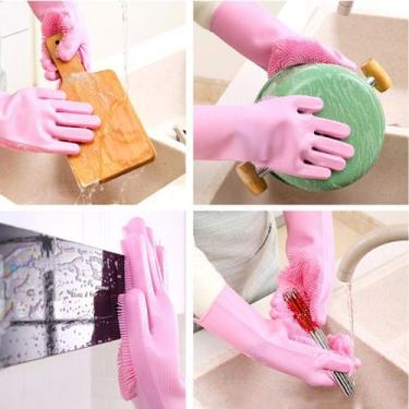 Imagem de Luva Magica Limpeza De Silicone Escova Esponja Lavar Louça,conserva o 