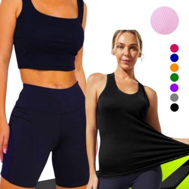 Imagem de KIT Camiseta REGATA DRY FIT Feminina + SHORT Leg Legging REDINHA Suple