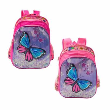 Imagem de Mochila Escolar Infantil Feminina Borboleta WL-C143 - Lusen