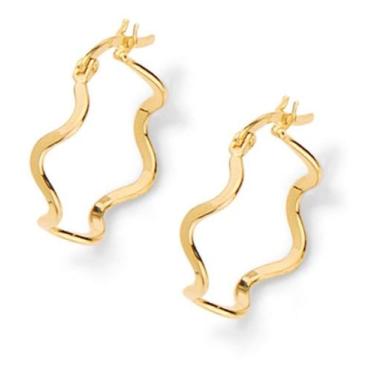 Imagem de Brinco Argola  Ondulado. Med 2,7 Cm Rommanel 522568, Branco, unico