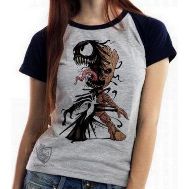 Imagem de Baby look blusa feminina ou Camiseta unissex Venom Groot - Empório Dut