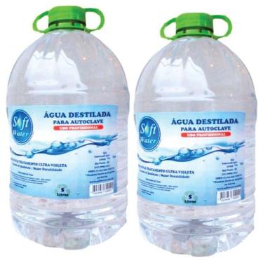 Imagem de Kit 2 galões Água Destilada 5 Litros Para Autoclave Soft Water
