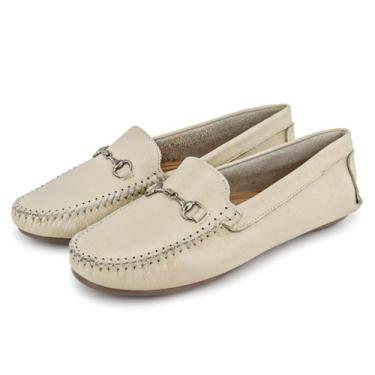 Imagem de Mocassim Feminino Casual Couro Legitimo Granado - 460 - Off White, 36