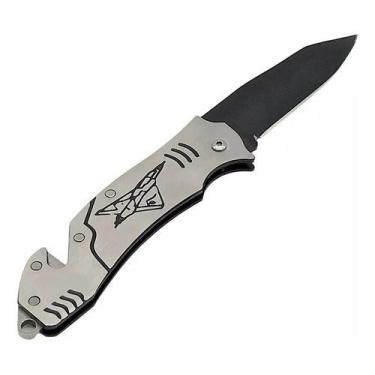 Imagem de Canivete Multiuso Aço Inox Retrátil Dobrável Portátil 17cm - Kadê, Cin