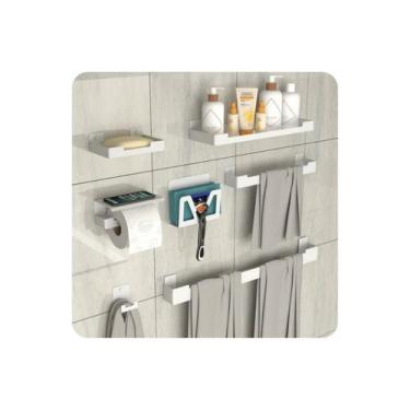 Imagem de Kit de Acessórios Para Banheiro 7 Peças Branco UN.ELG - Unidas