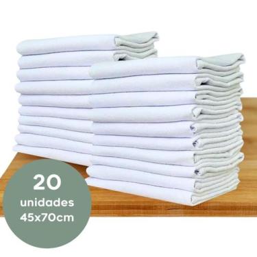 Imagem de Pano de Prato Grande Liso com Bainha 100% Algodão Kit 20 Unidades - Ki