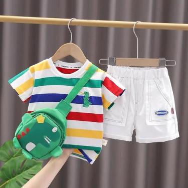 Imagem de Conjunto de Roupas Infantil de Verão com Estampa de Dinossauro - Menin