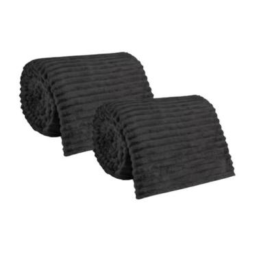 Imagem de Kit 2 Mantas Cobertor Casal Microfibra Canelada Antialérgica Coberta R