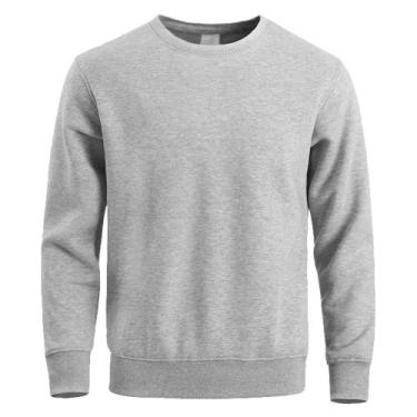 Imagem de Blusa Moletom Masculino Casaco Treino Academia Gola Careca Liso - Quer