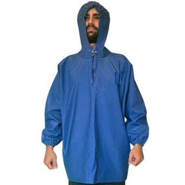 Imagem de Capa de Chuva Azul Impermeável Adulto Para Pesca Profissional Pescador