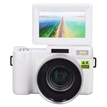 Imagem de Câmera de Vídeo Digital Portátil Pequena Câmera Vlogging 48MP 4K Com Cartão 32G Tela Giratória de 3 Polegadas e 180 Graus, Foco Automático, Anti-vibração, Lente Macro Grande