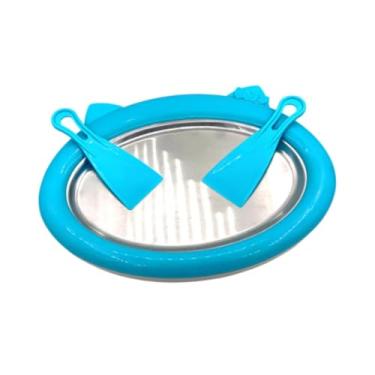 Imagem de Ｂｅｓｇａ Máquina de gelo rolada instantânea, fabricante de sorvete, placa fria interativa diy, máquina de iogurte frito, atividades para, Azul