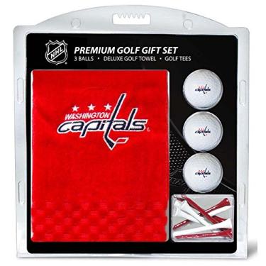 Imagem de Team Golf NHL Washington Capitals Gift Set Embroidered Golf Towel, 3 Golf Balls, and 14 Golf Tees 2-3/4" Regulation, Tri-Fold Towel 16" x 22" & 100% Cotton