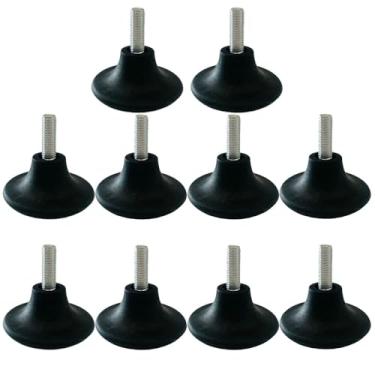 Imagem de SHUYUNGE 10 peças de niveladores de móveis ajustáveis M8 parafuso rosqueado em pés roscados para cadeira mesa móveis pernas silenciosas (estilo 3)