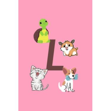 Imagem de L: Cute Pets Monogram Initial Letter Notebook