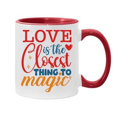Imagem de SpreadPassion Caneca de café Love Is The Closest Thing To Magic, presente para namorado e namorada, ideia de presente de dia dos namorados, presente para marido e esposa, ideia de presente de