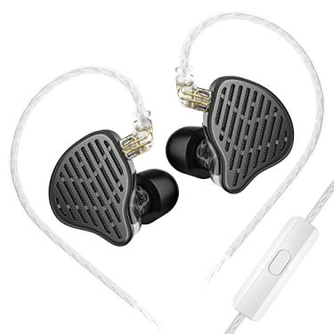 Imagem de KZ x HBB PR2 fone de ouvido intra-auricular, driver magnético planar de 13,2 mm, fones de ouvido com fio HiFi IEM com cabo destacável de 2 pinos para músicos (preto fosco, com microfone)