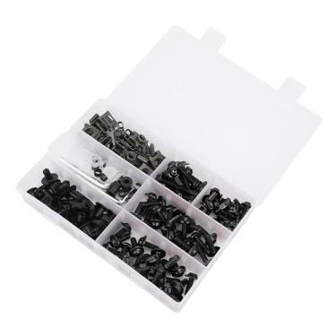 Imagem de Kit de Parafusos de Carenagem para Para- de Motocicleta, Conjunto de Parafusos M5 M6, Hardware de Alumínio Resistente à Prova D'água de para a Maioria das Motocicletas (Preto)