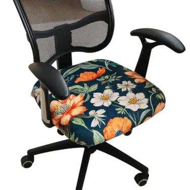 Imagem de FORCHEER Capas de assento para cadeira de escritório de veludo floral Strech Computer Desk Chair - veludo floral