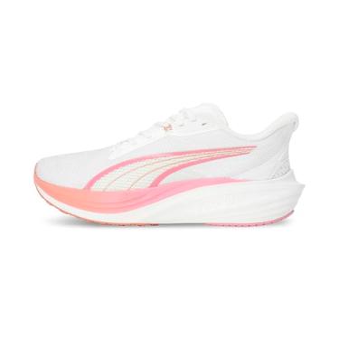 Imagem de PUMA Tênis de corrida feminino Darter Pro, Sun Stream-Sunset Glow, 38, Branco quente malvado, 35