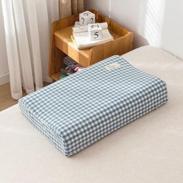 Imagem de Capa de travesseiro de látex macio de algodão, capa de travesseiro de látex, cor sólida, fronha de dormir xadrez para travesseiro de espuma de memória 30x50cm, A10