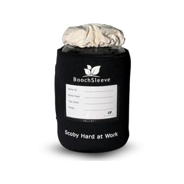 Imagem de BoochSleeve – Capa de vidro Kombucha de 3,8 litros, manga – regula a temperatura de preparação – neoprene isolante – com fenda de termômetro