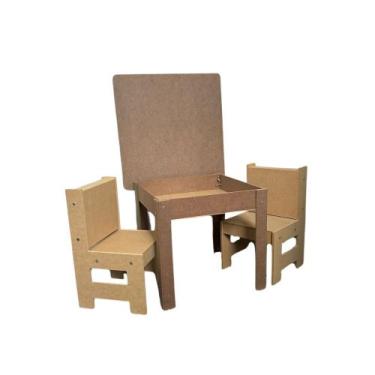 Imagem de Mesinha Infantil Quadrada C/2 Cadeiras - ANA DECORAÇÕES