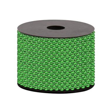 Imagem de Uxney Guirlanda de pérolas artesanais, 4 mm x 65,6 pés contas de árvore de Natal ornamentos de pérolas para decoração de árvore de Natal DIY festa de casamento (verde)
