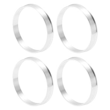 Imagem de INFINAUTO Anéis centralizados no cubo da roda do carro OD 63,4 mm para ID 59,6 mm eixo central de rodas amortecedores Hubrings liga de alumínio tom prata durável