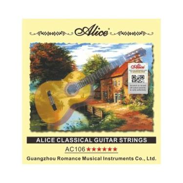 Imagem de Cordas para Guitarra Acústica Alice - Nylon - 6 Unidades (A106/107C-N)