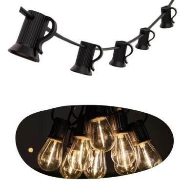 Imagem de Varal De Luzes 10 Metros Com 10 Soquetes  Festão Cordão de Luzes - VLE