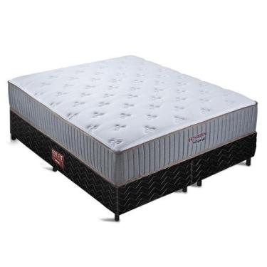 Imagem de Kit colchão cama box black fit queen bellagio gel orthocrin 158x198x69