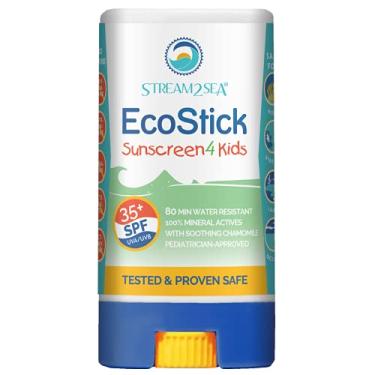 Imagem de STREAM 2 SEA Protetor Solar Mineral Em Bastão Stream2Sea Ecostick Fps 35, Protetor Solar Resistente Ao Suor E À Água, Aprovado Pelo Usda, Biodegradável, Sem Parabenos, Seguro Para Recifes, Proteção