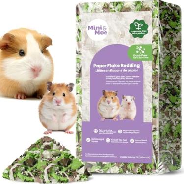 Imagem de mini&moe Roupa de cama para hamster: papel natural absorvente de umidade e livre de poeira - para porquinhos-da-índia, hamsters e coelhos, 50 litros