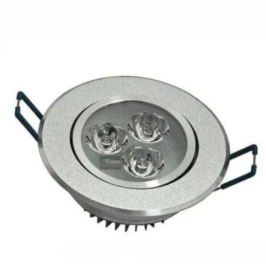Imagem de Spot LED embutir redondo 3W, 6500k cor aluminio D6,8cm FÓTON - FÓTON E