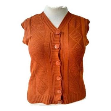 Imagem de Colete Feminino Plus Size Quente Lindo Grande Botões Inverno-Feminino