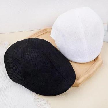 Imagem de Unisex Solid Color Forward Hat Lazer Clássicos Cor Sólida Boina Primav